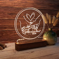 Cherished Moments Engraved Wooden LED Lamp - Hapilys - Stunning Custom Art