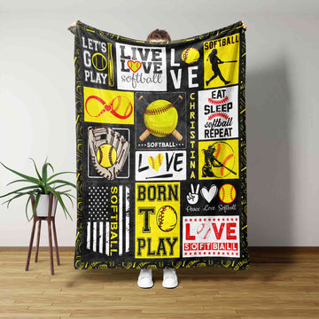 Personalized Softball Blanket