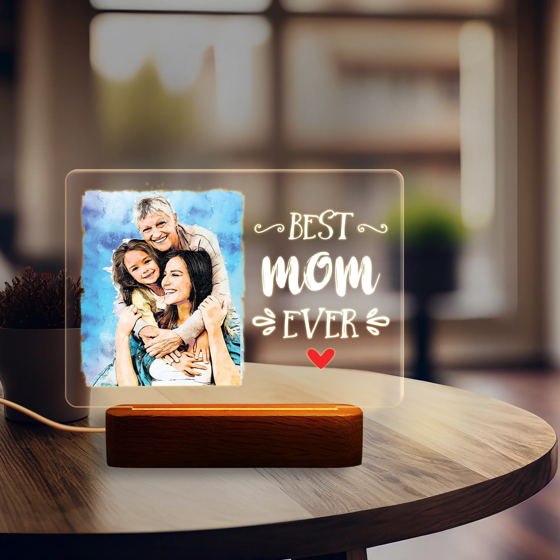 Hapilys Luminous Legacy - Custom LED Lamp, Perfect for Mom