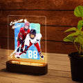 Hapilys Custom Skecth Painting Ice Hockey Player Wooden LED Light