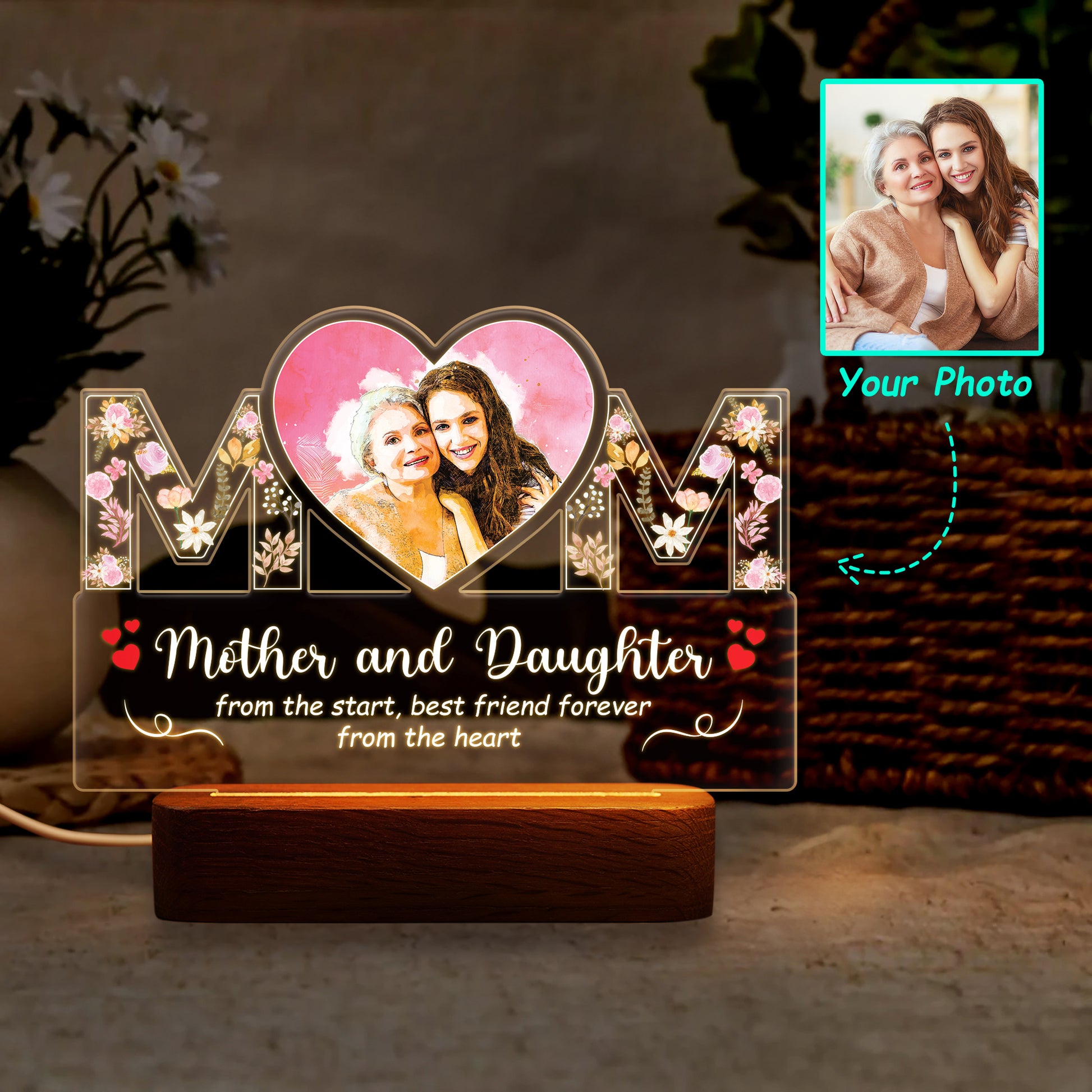 Hapilys Heartfelt Glow - Personalized LED Night Light for Mothers