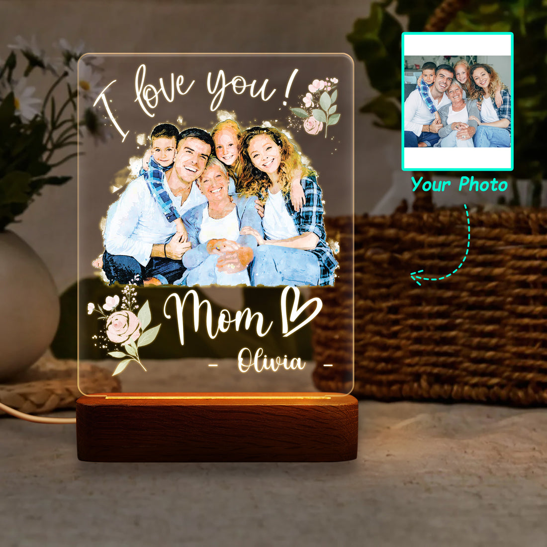 Hapilys Eternal Glow Personalized LED Lamp - A Mother's Day Tribute