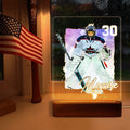 Hapilys Personalized Ice Hockey Player Gift Wooden LED Light