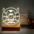 Hapilys Customized Ice Hockey Player Wooden LED Night Light for Room Decor