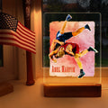 Custom Wrestling Player Sketch Painting Wooden LED Light