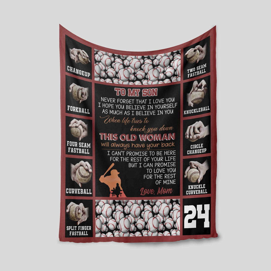 To My Son Baseball Pitching Grips Blanket