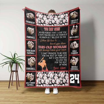 To My Son Baseball Pitching Grips Blanket