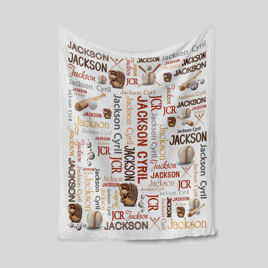 Custom Baseball Name Collage Blanket