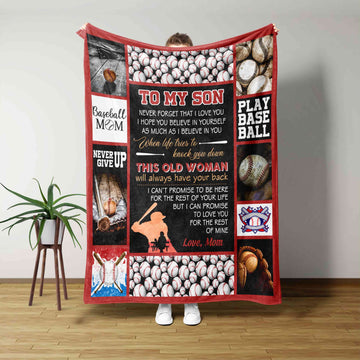 To My Son Baseball Mom Blanket