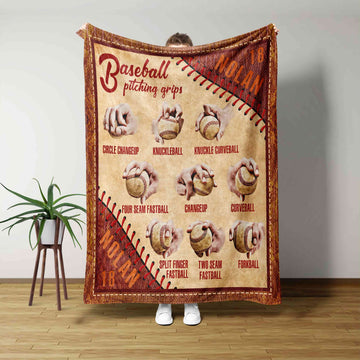 Personalized Baseball Pitching Grips Blanket