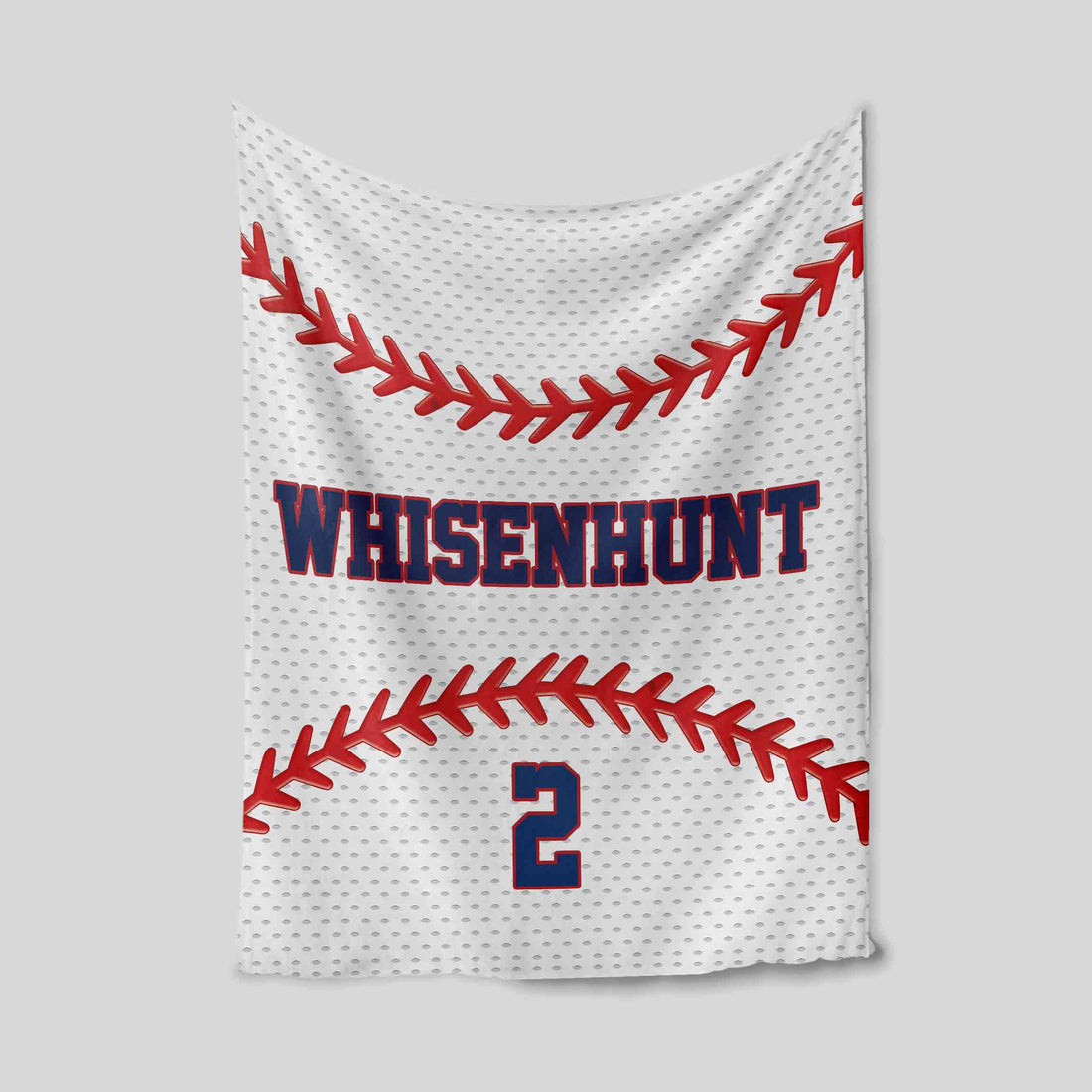 Custom Baseball Stitch Name & Number Blanket