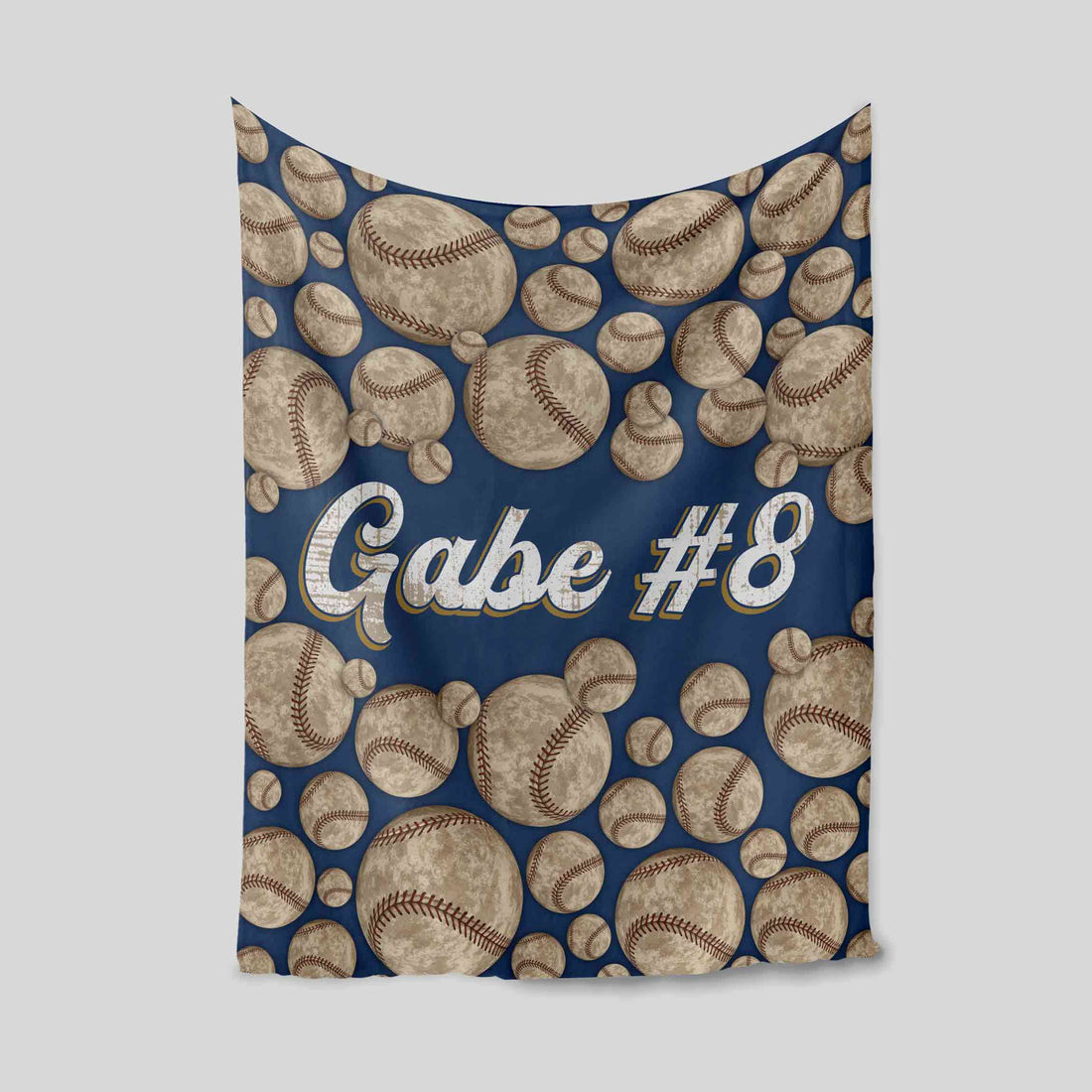 Personalized Vintage Baseball Name & Number Blanket