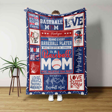 Baseball Mom Proud Support Blanket