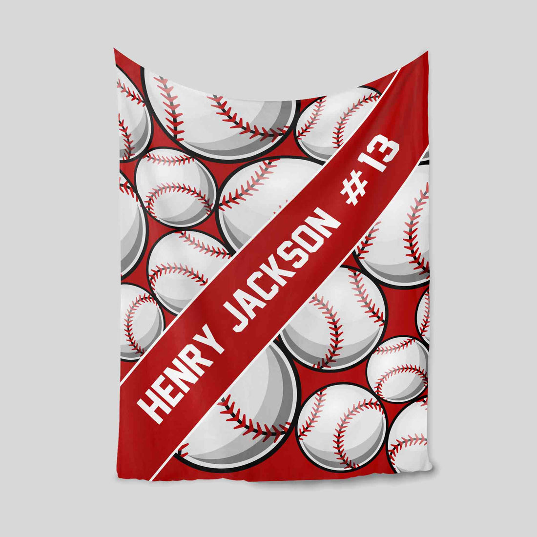 Custom Baseball Name & Number Blanket