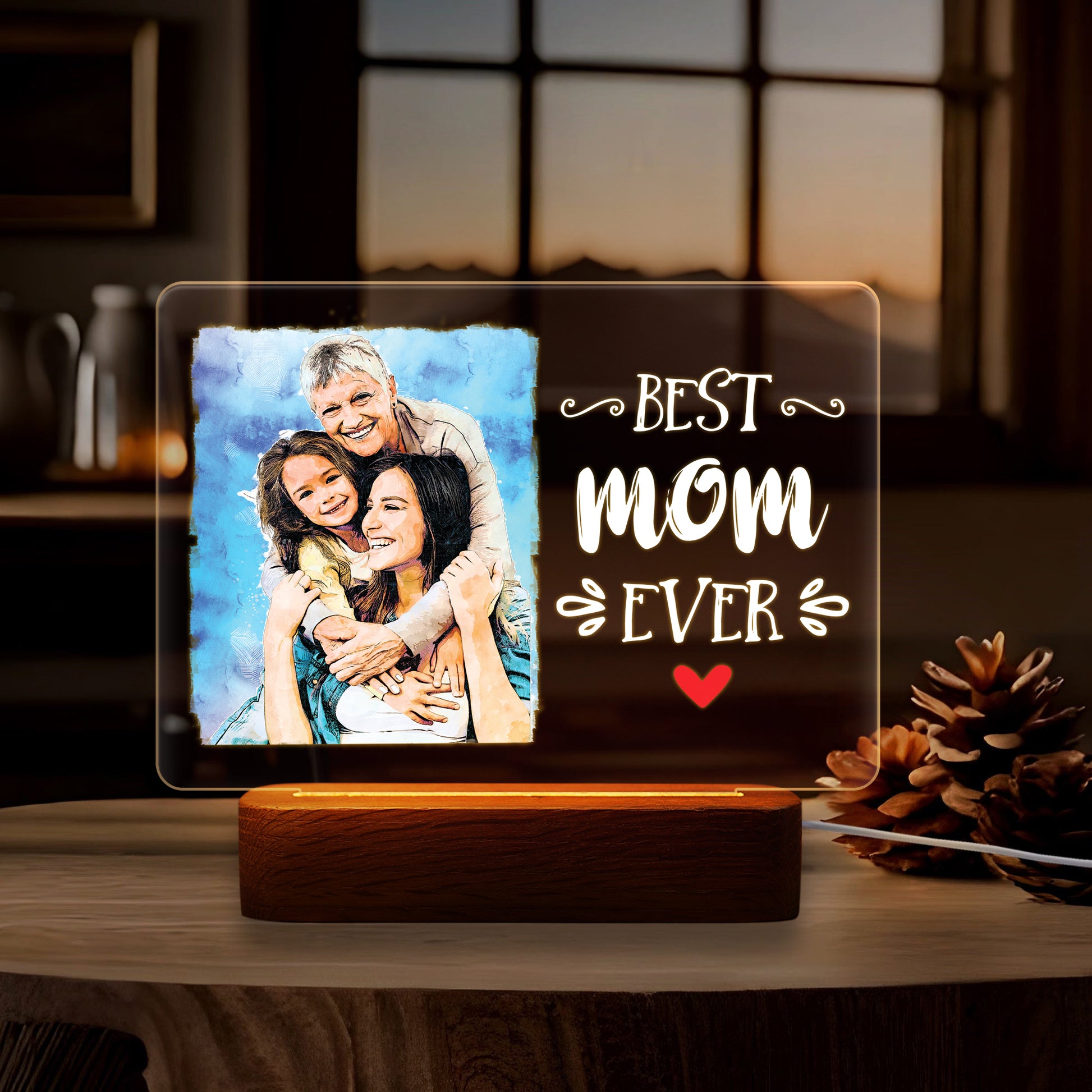 Hapilys Luminous Legacy - Custom LED Lamp, Perfect for Mom