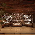 Cherished Moments Engraved Wooden LED Lamp - Hapilys - Stunning Custom Art