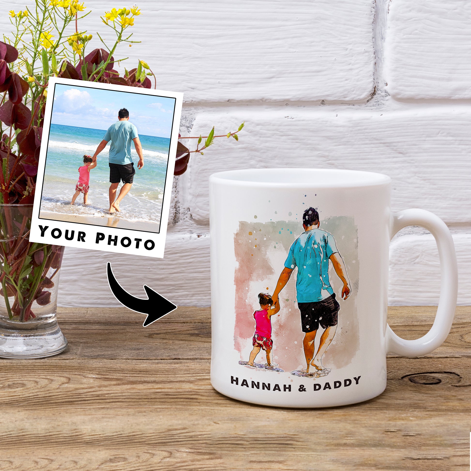 Personalized Hooked On Dad Mug - Custom Father's Day Gift