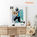 Hapilys Custom American Football Player Gift, Custom Sketch Painting From Photo, Custom Illustration Sketch Matte Canvas