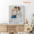 Hapilys Personalized Mum Gift, Custom Family Portrait, Mother's Day Matte Canvas Gift