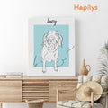 Hapilys Custom Dog Portrait Line Art Wall Decor, Dog Line Art Portrait Drawing Sketches from photo, Hand Drawn Dog Portrait Matte Canvas