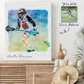 Hapilys Custom Lacrosse Player Gift, Custom Sketch Painting From Photo, Custom Illustration Sketch Matte Canvas