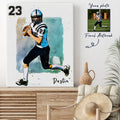 Custom American Football Player Gift, Custom Illustration Sketch Painting Matte Canvas - Hapilys - Stunning Custom Art