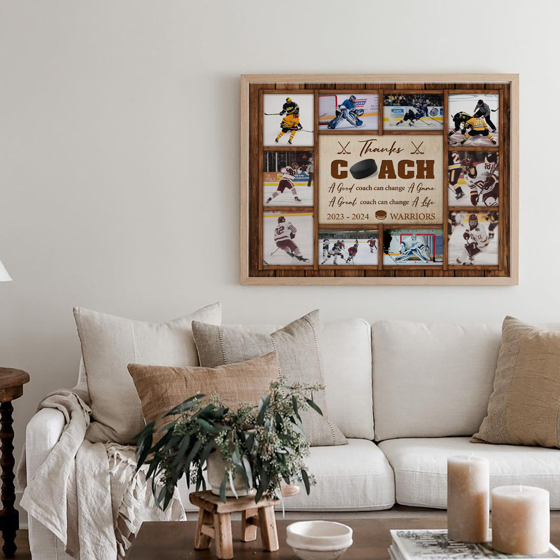 Custom Hockey Photo Collage, Coach Gift, Coach Thank You Gift