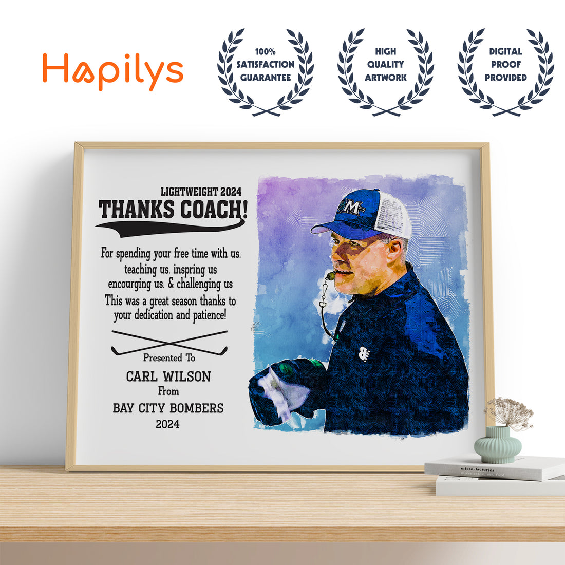 Personalized Ice Hockey Coach Gift, Best Gift For Ice Hockey Coaches