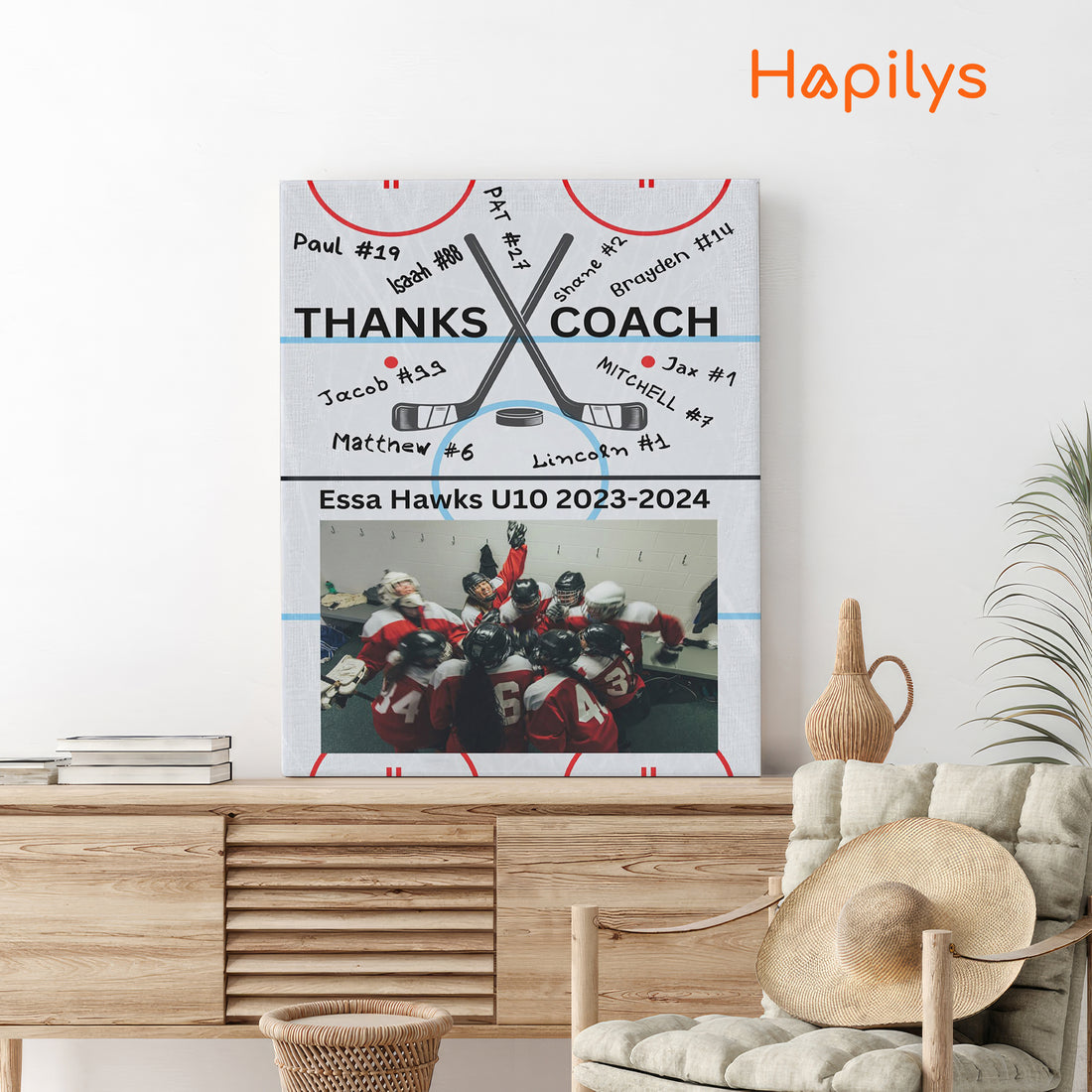 Hockey Coach Personalized Gift, End Of Year Guest Book Printable Gift