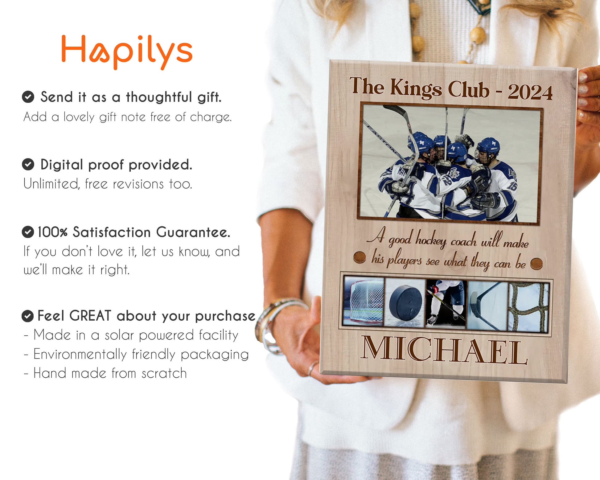 Hapilys Personalized Gift for Hockey Coach, Team Gift for Hockey Coach, End of Season Gift For Hockey Coach, Assistant Hockey Coach Gifts