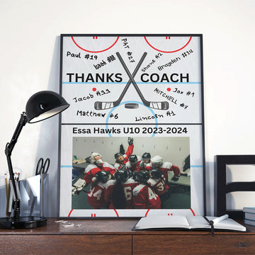 Hockey Coach Personalized Gift, End Of Year Guest Book Printable Gift