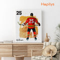 Hapilys Custom Ice Hockey Player Gifts, Hockey Gifts, Personalized Sketch Art Matte Canvas