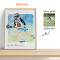 Hapilys Custom Lacrosse Player Gift, Custom Illustration Sketch Painting Framed Canvas