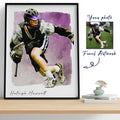 Hapilys Custom Lacrosse Player Gift, Custom Illustration Sketch Painting Framed Canvas