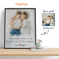 Hapilys Personalized Mum Gift, Custom Family Portrait, Mother's Day Framed Canvas Gift