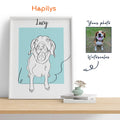 Hapilys Products Custom Dog Portrait Line Art Wall Decor, Dog Line Art Portrait Drawing Sketches from photo, Hand Drawn Dog Portrait Framed Canvas