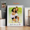 Hapilys Custom Portrait Mother's Day Gift, Sketch Painting from photo, Personalized Sketch Framed Canvas