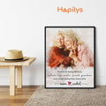 Hapilys Personalized Mum Gift, Custom Family Portrait, Mother's Day Framed Canvas Gift