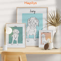 Hapilys Products Custom Dog Portrait Line Art Wall Decor, Dog Line Art Portrait Drawing Sketches from photo, Hand Drawn Dog Portrait Framed Canvas