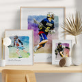 Hapilys Custom Lacrosse Player Gift, Custom Illustration Sketch Painting Framed Canvas