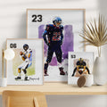 Custom American Football Player Gift, Custom Illustration Sketch Painting Framed Canvas - Hapilys - Stunning Custom Art