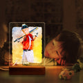 Custom Baseball Player Sketch Painting Wooden LED Light