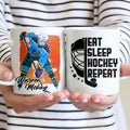 Hapilys Custom Ice Hockey Presents Mug, Sketch Painting Portrait Mug