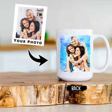 Customized Mom Sketch Painting From Photo Mug