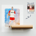 Hapilys Custom Basketball Player Gift, Custom Sketch Painting From Photo, Custom Illustration Sketch Effect, Premium Posters