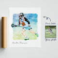 Custom Lacrosse Player Gift, Premium Poster Sketch Painting From Photo