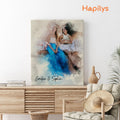 Hapilys Custom Best Friend Birthday Gift, Watercolor Portrait Painting from Photo, Best Friend Gift Matte canvas