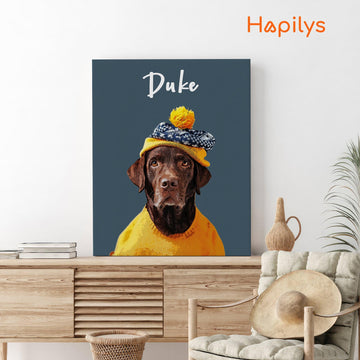 Custom Dog Print, Personalized Dog Portrait from Photo, Dog lover gift, Painting Digital, Custom Minimalist Dog Matte Canvas