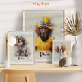 Hapilys Hapilys Pet Digital Painted From Photo, Custom Pet Portrait, Watercolor Pet Painting, Pet Memorial Gift Framed Canvas