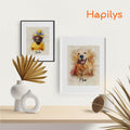 Hapilys Hapilys Pet Digital Painted From Photo, Custom Pet Portrait, Watercolor Pet Painting, Pet Memorial Gift Framed Canvas